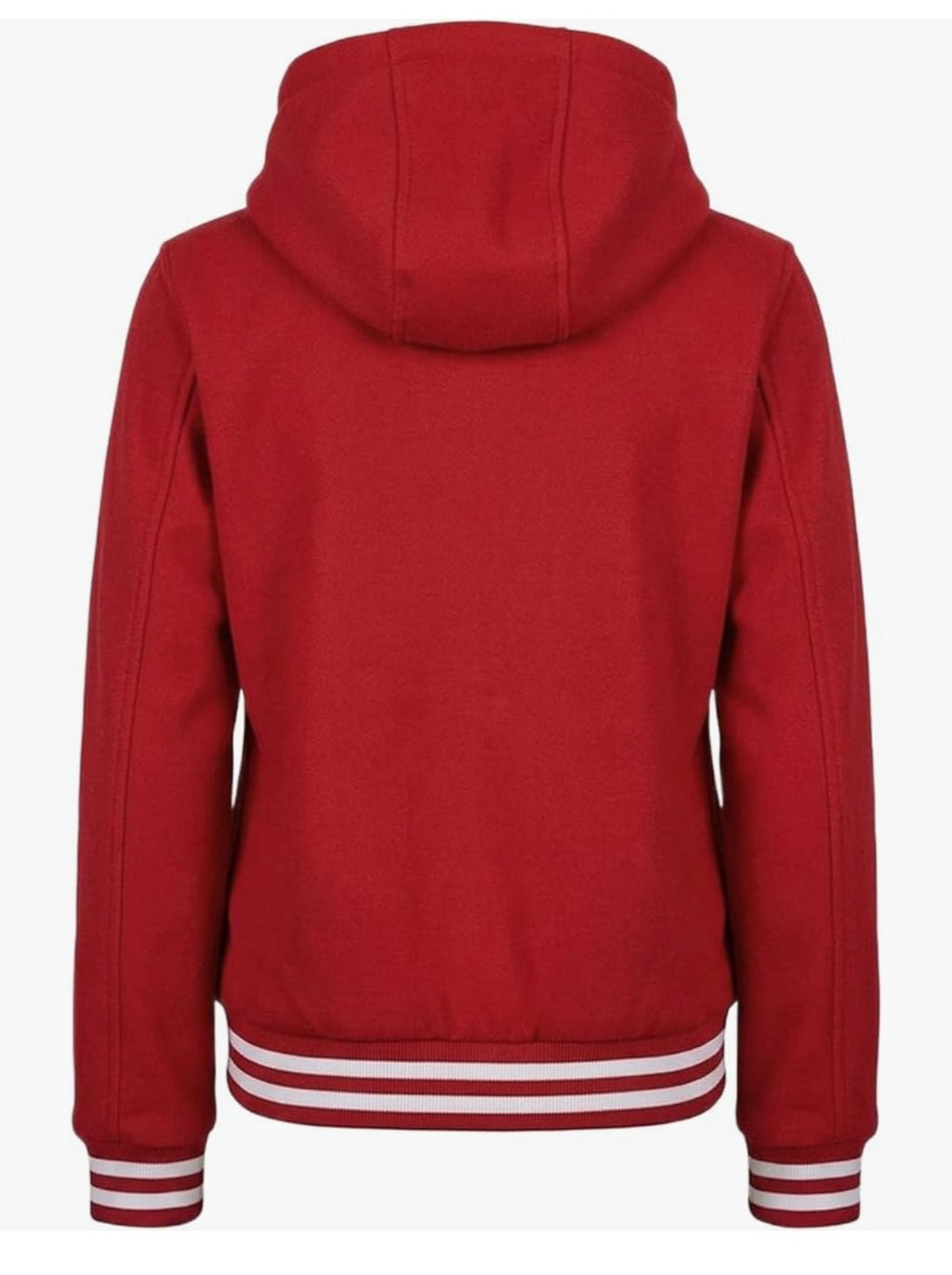 Classic Red Hooded Varsity Jacket