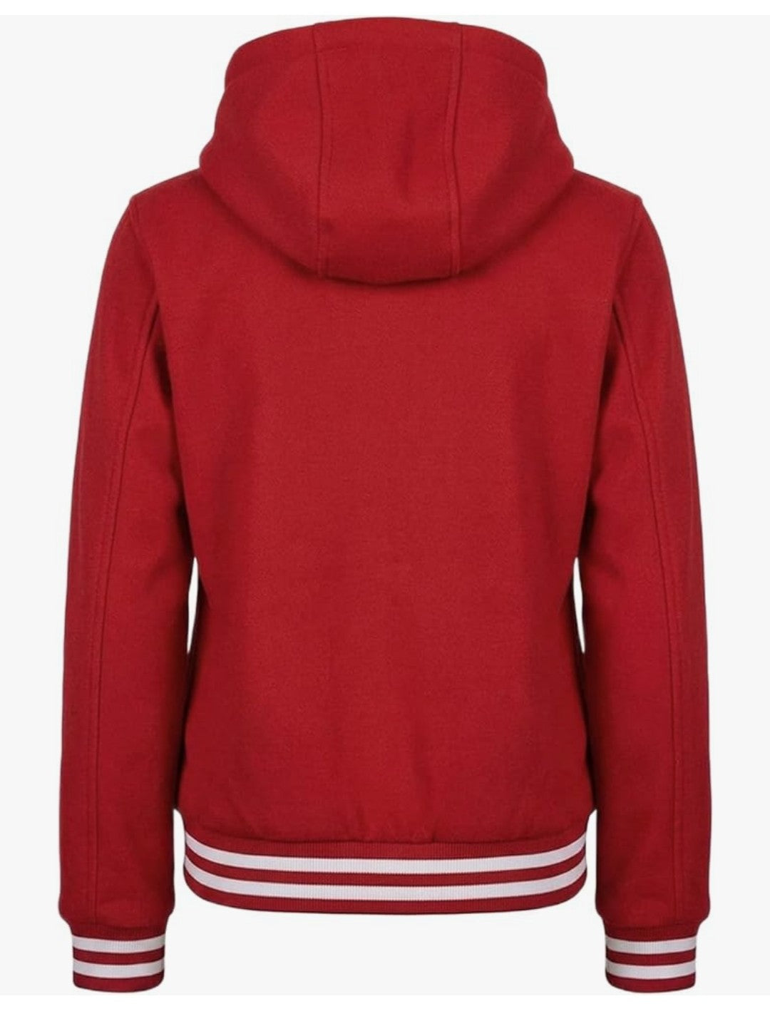 Classic Red Hooded Varsity Jacket