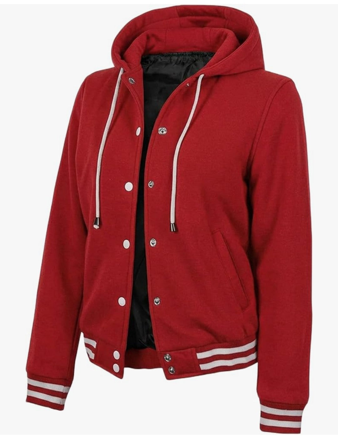 Classic Red Hooded Varsity Jacket