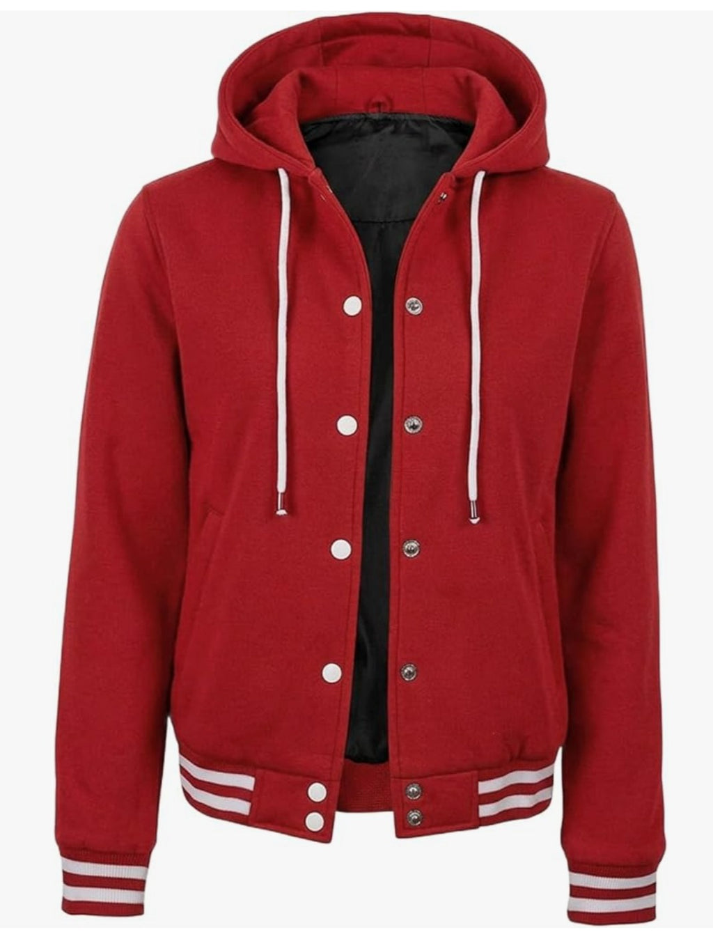 Classic Red Hooded Varsity Jacket