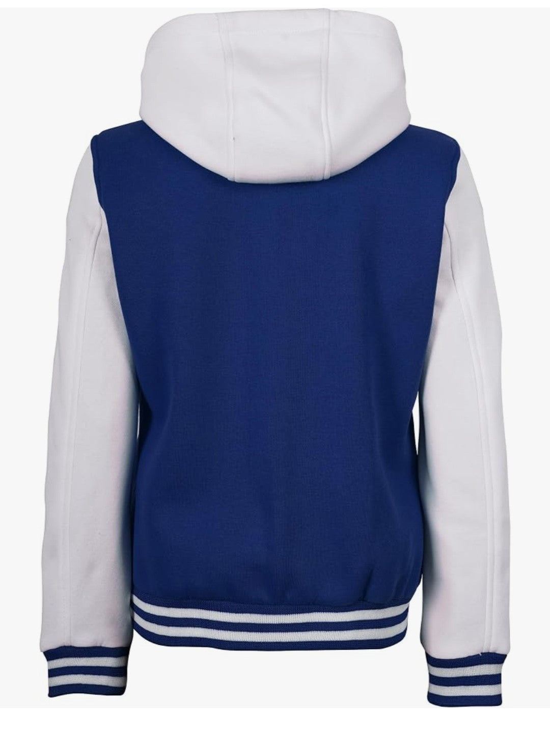Classic Royal Blue & White Hooded Varsity Jacket