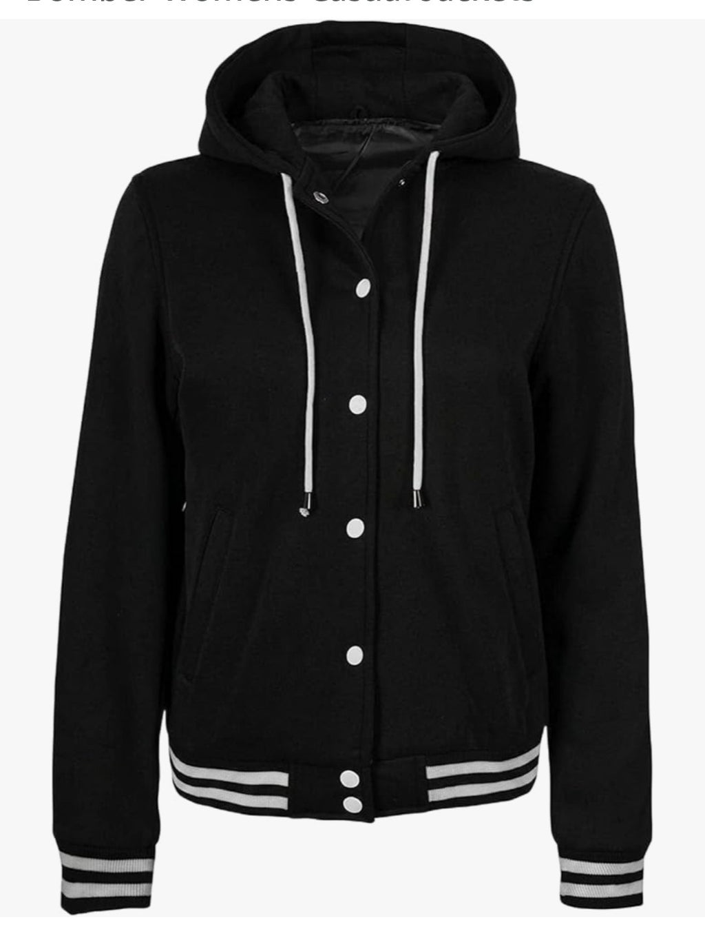 Classic Black Hooded Varsity Jacket