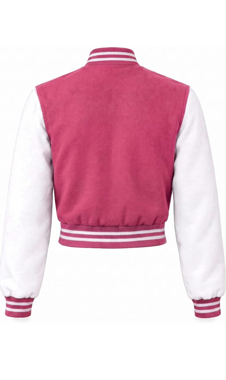 Pink & White Letterman Varsity Jacket