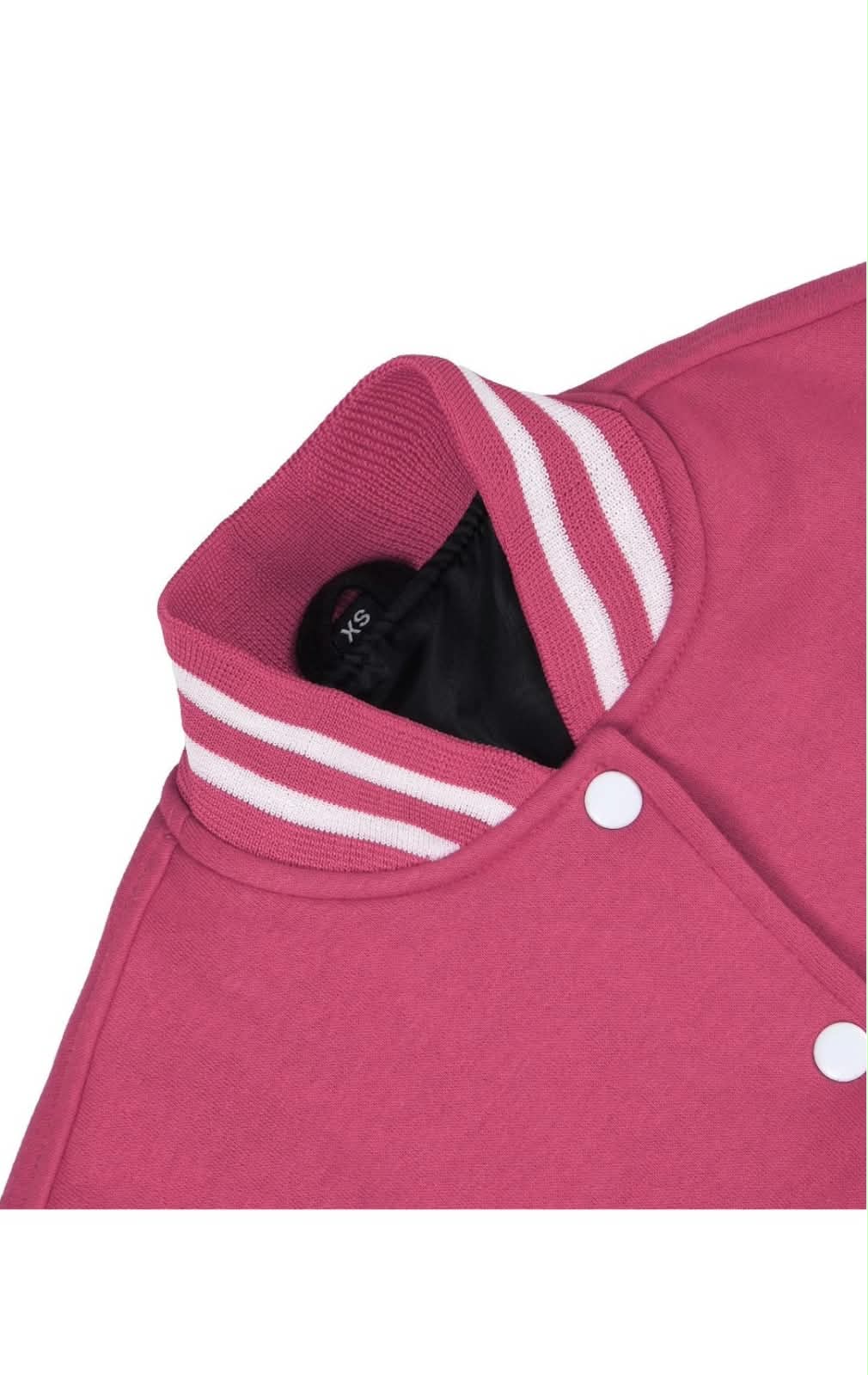 Pink & White Letterman Varsity Jacket