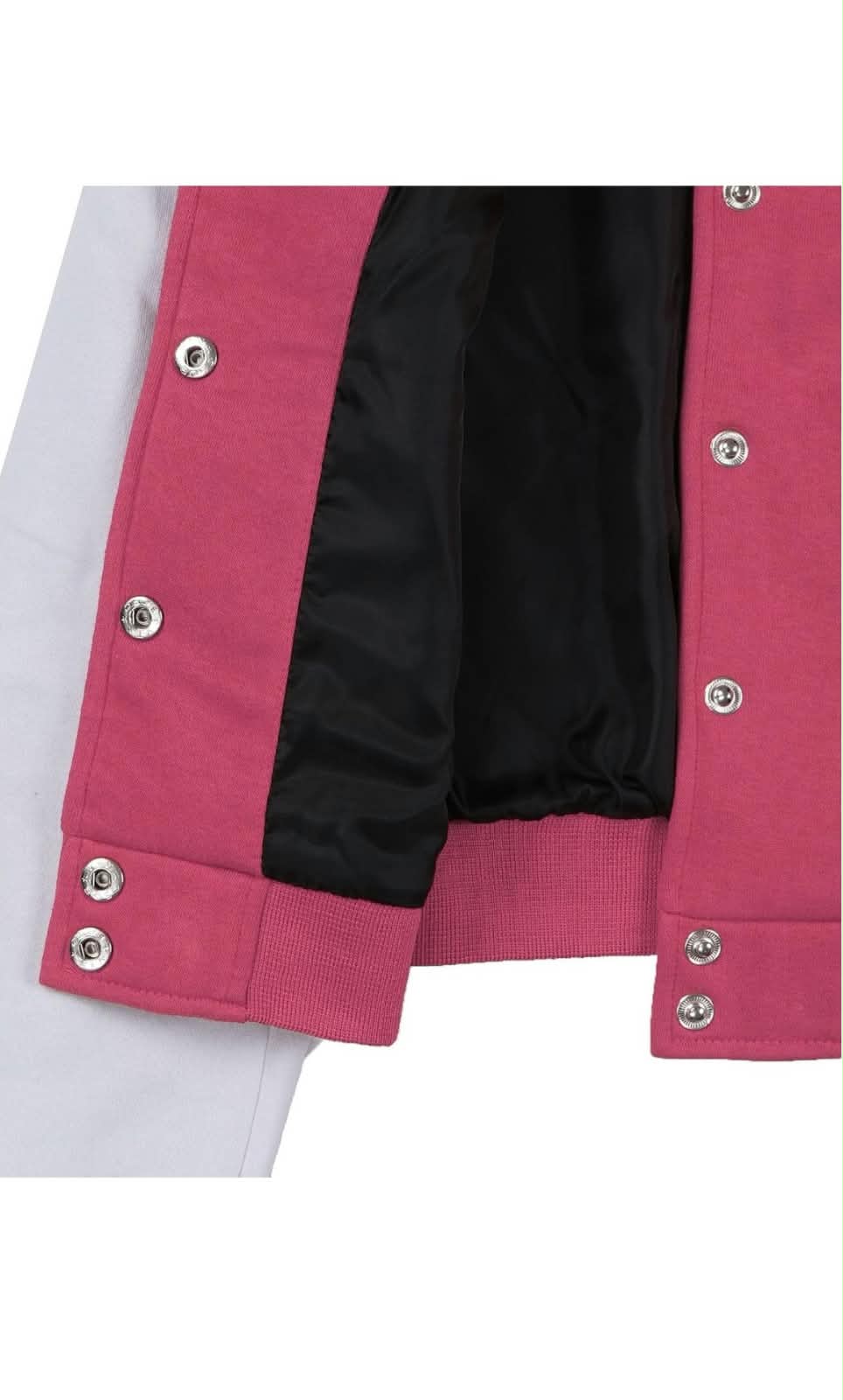 Pink & White Letterman Varsity Jacket
