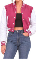 Pink & White Letterman Varsity Jacket
